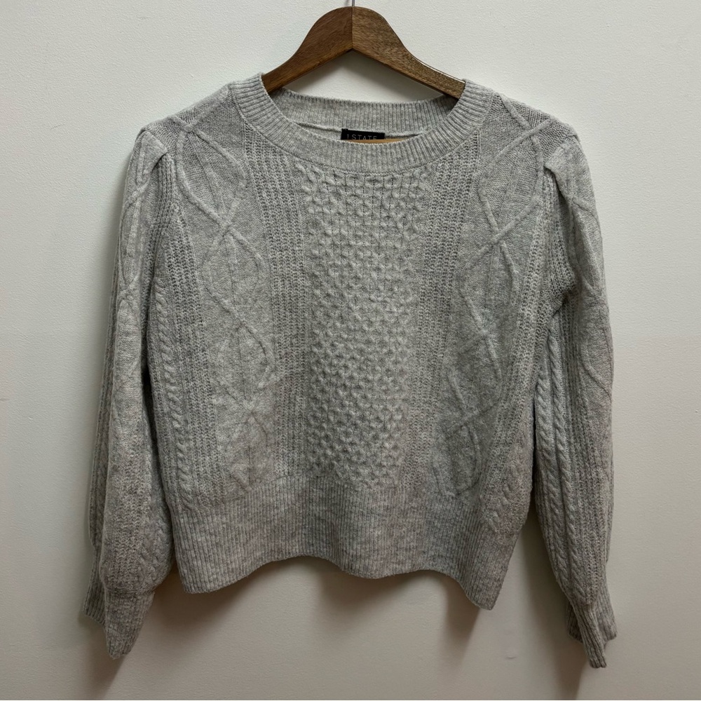 1. STATE Gray Knit Sweater